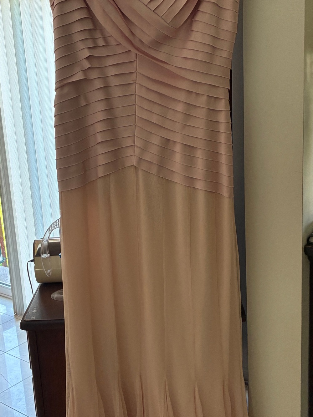JS Collections Blush Pink & Champagne Maxi Dress